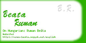 beata ruman business card