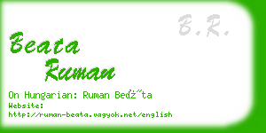 beata ruman business card